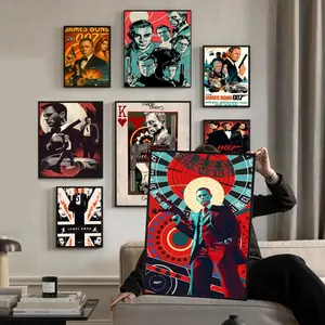 Movie J-James B-Bonds 007 Poster HD Waterproof Sticky Wall Art | High-Quality Aesthetic Print for Living Room, Bedroom, Bathroom & Hallway Decor | Trendy & Easy-to-Apply | Durable Gift Idea for Home Decoration