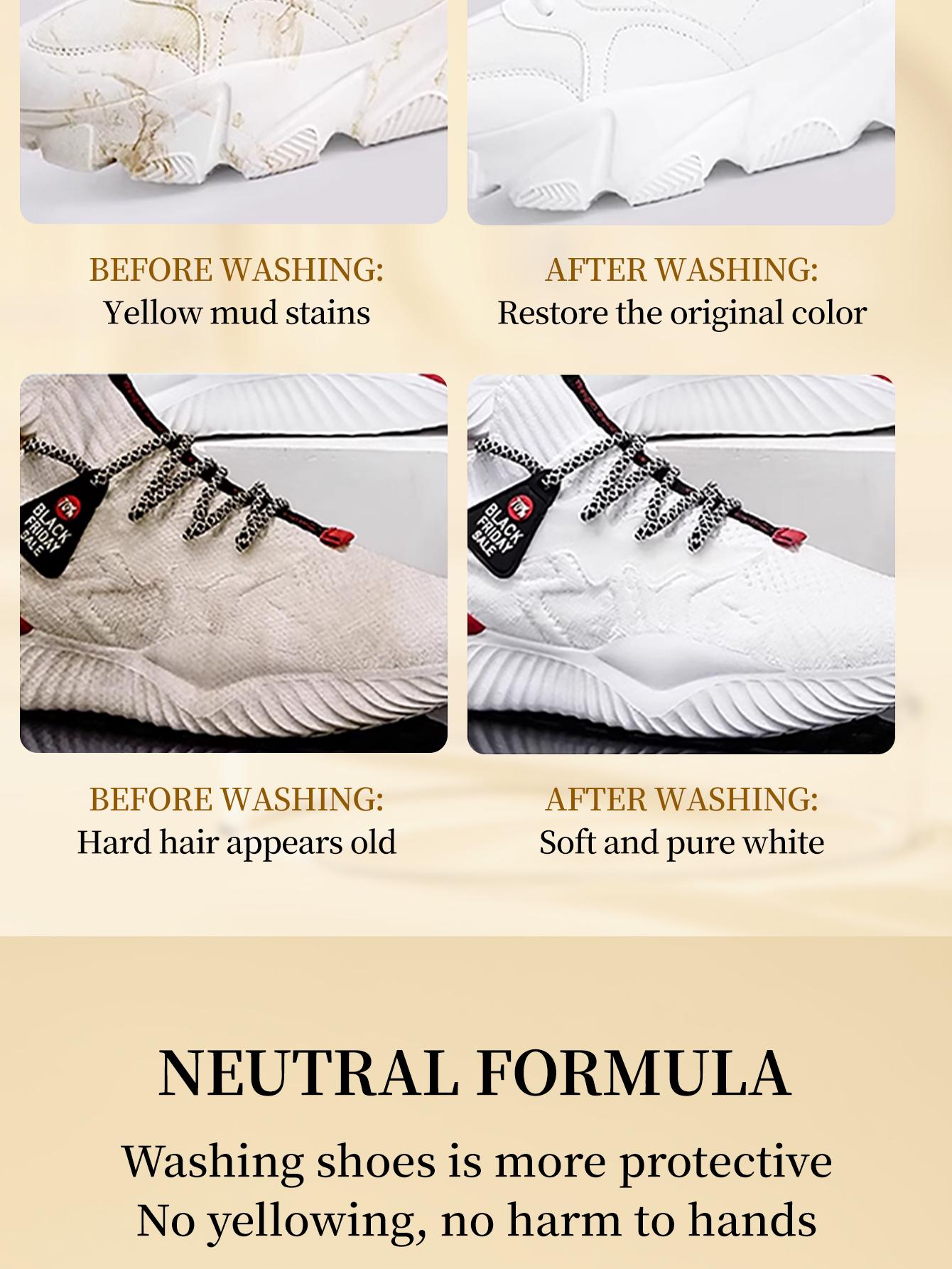 VENROCK White Shoe Cleaning Mousse | Waterless Foam Sneaker Cleaner with Built‑in Soft Brush, Stain & Yellowing Remover for All Footwear, Quick Dry No‑Wash Shoe Cleaner