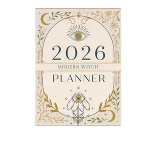 Modern Witch Planner & Magic Journal, Gothic Wicca Astrology Guide, Moon Phase Tracker, Durable Cover, Ideal Gift for Spiritual Explorers