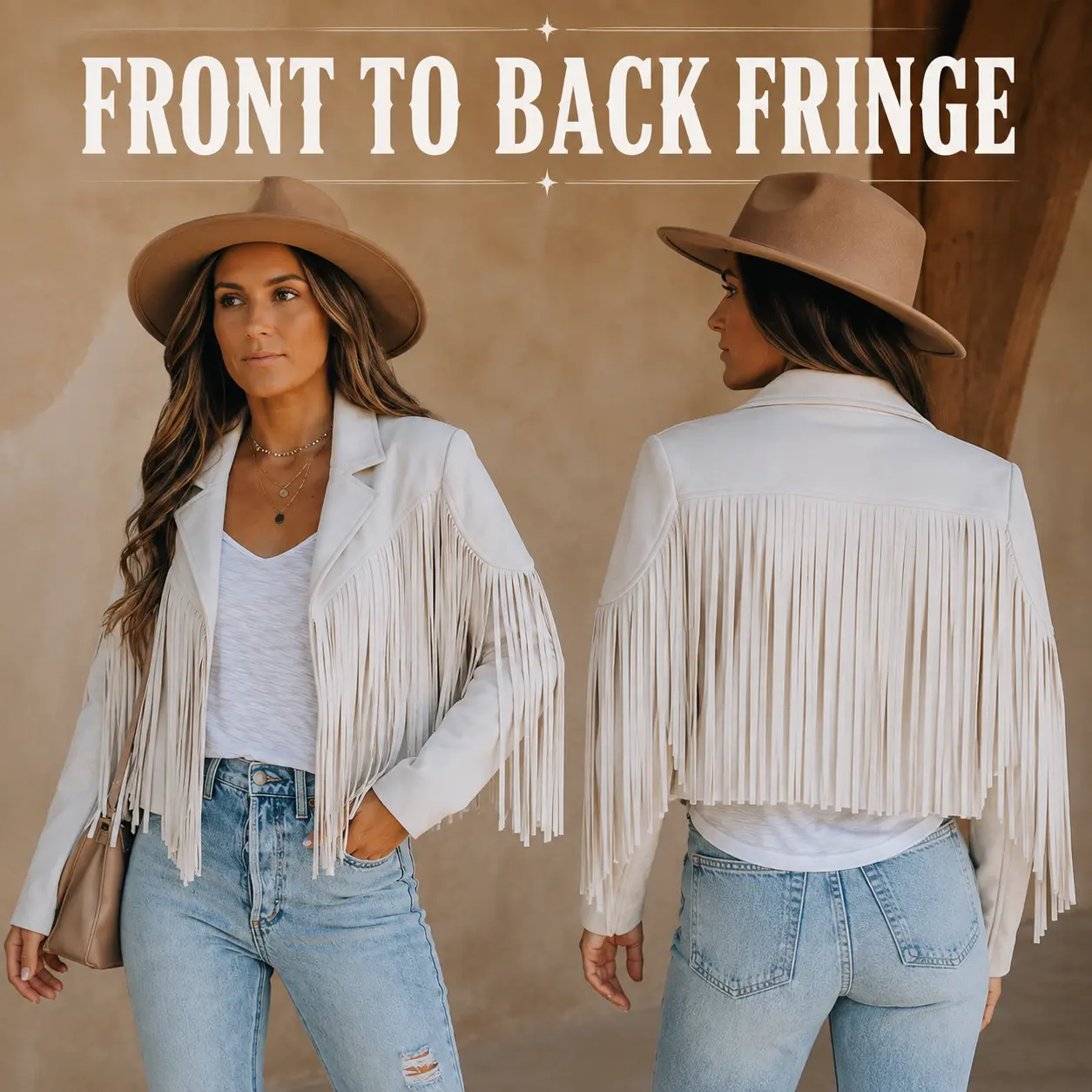 Women’s Western Fringe Jacket, Cropped Suede Look Cowgirl Jacket, Long Sleeve Tassel Shacket, Vintage Rodeo Country Concert Fall Outerwear