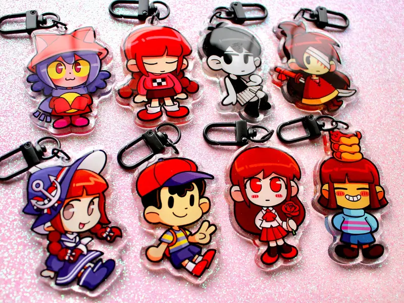 Undertale Keychain, Indie RPG, RPG Maker Keychain Acrylic Charms — Ness, Omori, Buddy, Ib, Frisk, Niko, Madotsuki, Wadanohara! Cute, Durable, And Perfect For Bags, Keys, Or Gifts!