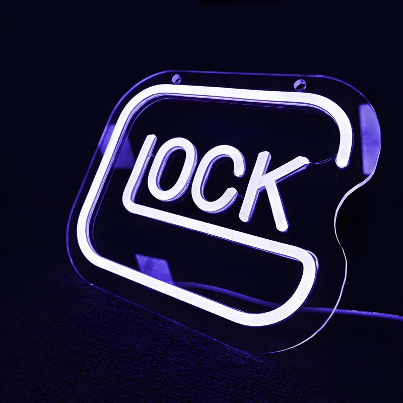 Lock Shaped Neon Lights, Acrylic Night Light, Simple and Stylish Design, USB Power Supply, Perfect for Bedroom Study Shop Decoration, Gift Idea for Valentines Day