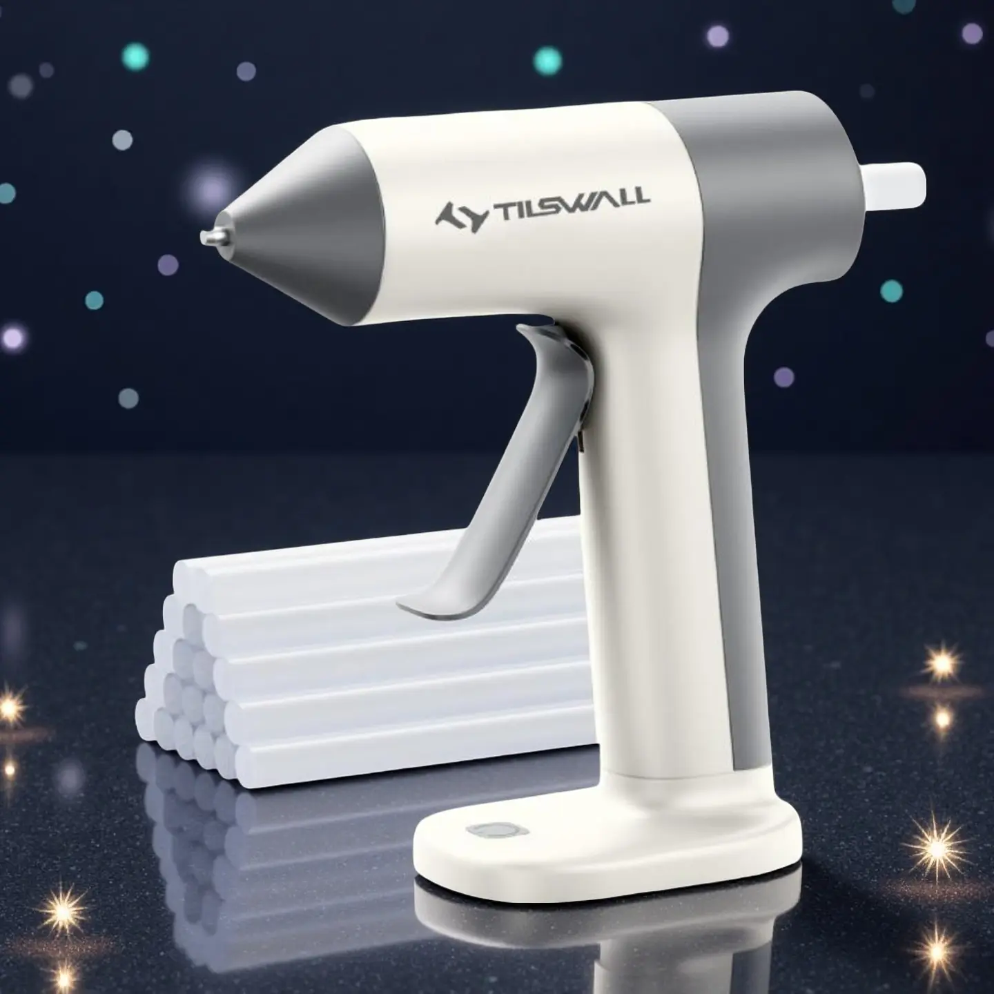 [Back to School] Tilswall Cordless Hot Glue Gun 30s Fast Heating Rechargeable Mini Glue Gun with Stand for Classroom DIY Dorm Decor and Kids School Projects