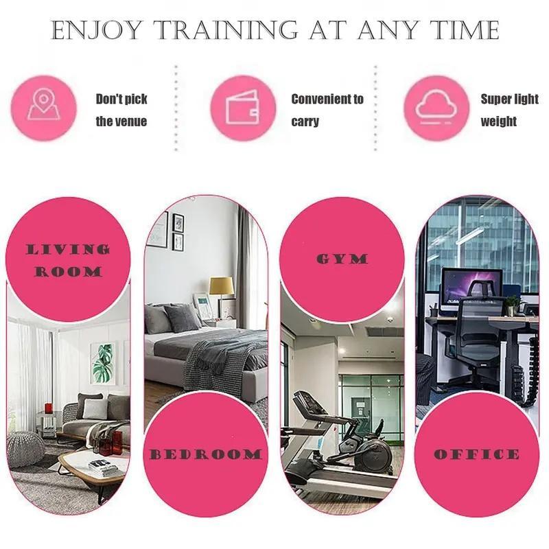 2-in-1 Women Home Fitness Kit: Figure 8 Yoga Puller & 6-Strand Abdominal Crunch Assist, Full Body Workout for Shoulders Back Core Legs, Home Gym Exercise for Core & Full Body