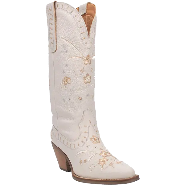 Dingo Ladies Full Bloom White Almond Toe Boots DI939-WH