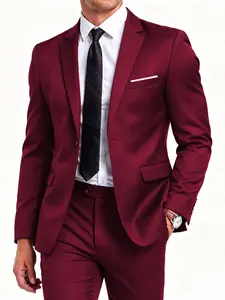 Men's Business Style Multicolor Suit Two-Piece Set Jacket & Pants, Groomsmen Formal Casual Meeting Wear, Office Interview Wedding Versatile Style