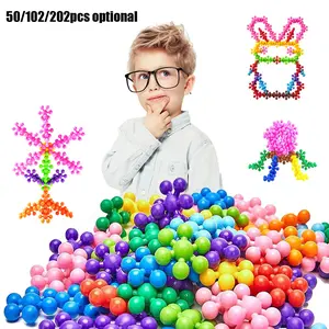 Building Blocks Connect Toys, Interlocking Solid Plastic Educational Toys Set, Preschool Kids Boys & Girls, Fine Motor Skills Development