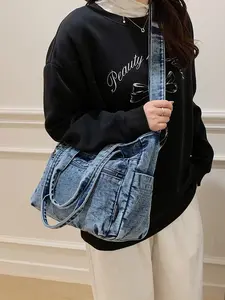 Women's Denim Tote Bag, Large Capacity Crossbody Backpack, Versatile Shoulder Bag, New 2026 Design, Perfect for School & Commute, Denim Crossbody Bags