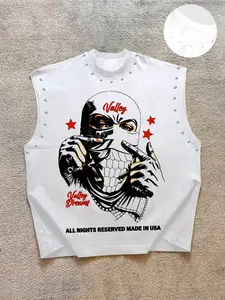 Men's Casual Graphic Vest, Face Print Retro Filter, Breathable Fabric, Loose-Fitting, Ideal for Commuting and Gym, Regular Fit, Workout Sleeveless
