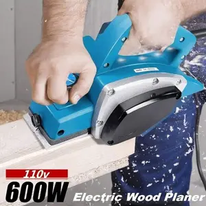 Electric Wood Planer 600W 110V Inverted Frame for Smooth Surfaces and Precise Cutting with Adjustable Cutting Depth & Sturdy Stand