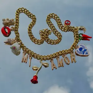 Mi Amor Pre-Made Steez 18K Gold Stainless Steel Charm Necklace