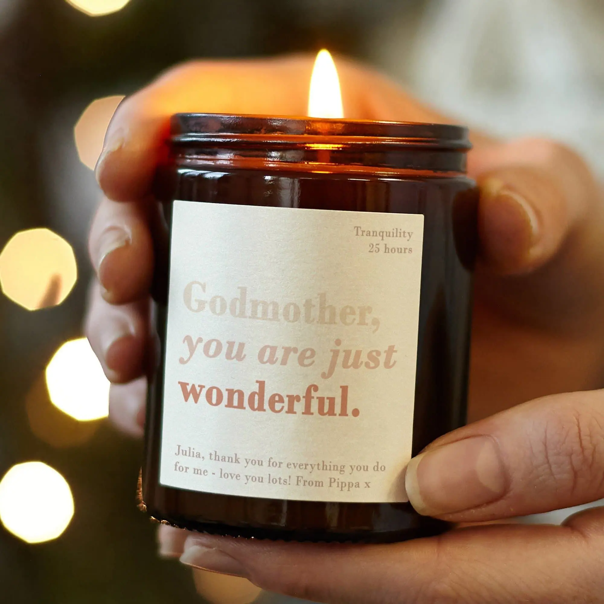 Godmother You Are Wonderful Candle, Christmas Gift For Godmother, Christmas Scented Candle