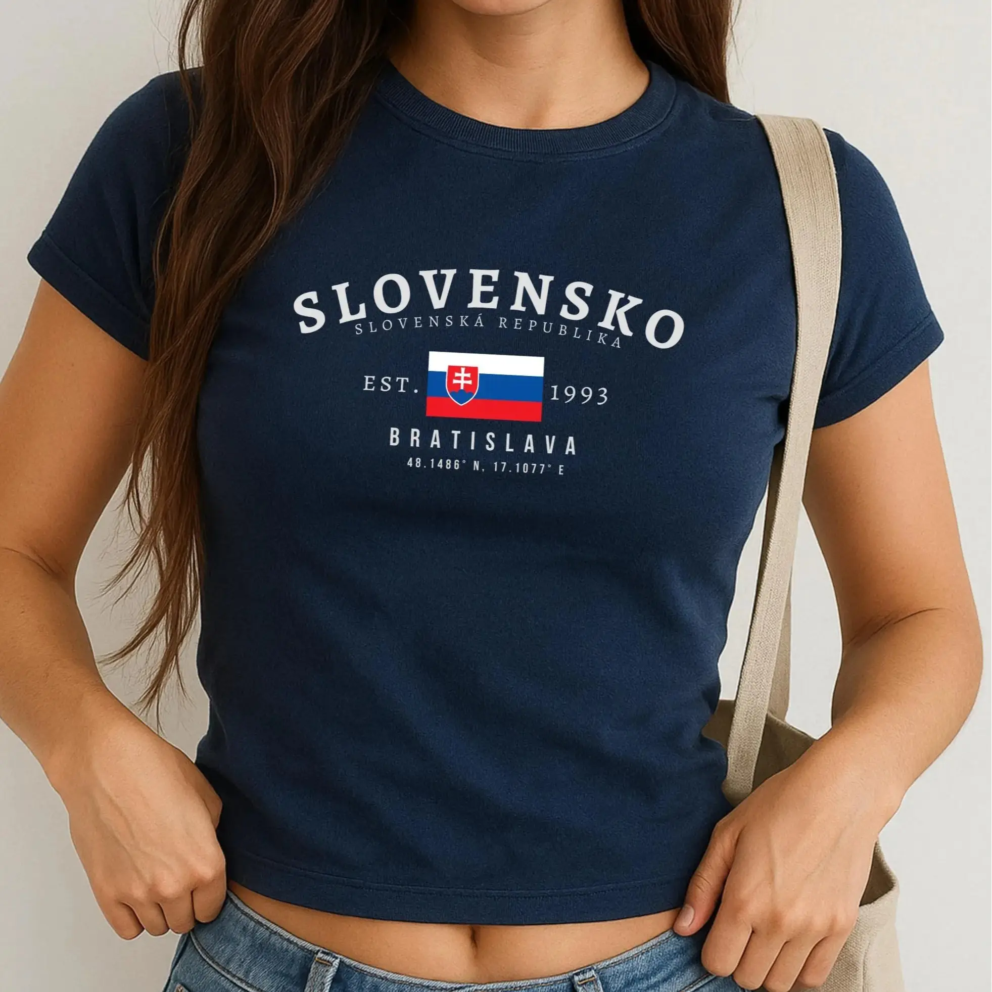 Slovakia Baby Tee, Slovensko Y2K Crop Top, Vintage Bratislava Flag Shirt, Eastern European Aesthetic Tee, Slovak Pride T-shirt for Women