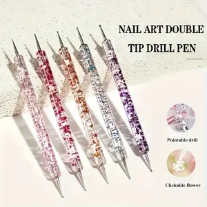 5pcs Nail Dotting Pen Set, Nail Art Kit, Bead Handle, Double-ended Drawing Tool, Ideal For Decorating Nail Art And DIY Projects, Each Tool Two Different Sized Balls, Create Various Sizes And Patterns, Nail Tools