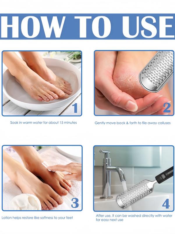 LMMAKE Professional Stainless Steel Foot File with Detachable & Reusable Design Abrasive Surface for Dead Skin Calluses & Rough Patches Ideal for Home Pedicures Salon Treatments Foot Care for Adults