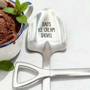 1pc Dad's Cream Large Shovel Spoon, Stainless Steel Ice Cream Spoon, Ice Cream Scoop, Perfect Gift for Birthday, Father's Day, Christmas, Ideal for Him