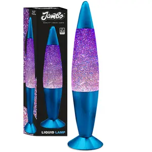 JAMBO 16" Blue & Silver Glitter Lamp | Relaxing Mood & Night Light Décor