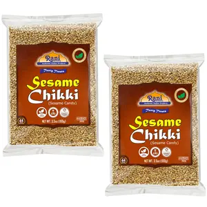 Rani Sesame Chikki (Brittle Candy) 3.5oz (100g) x Pack of 2 ~ All Natural | Vegan | Kosher | No colors | Gluten Friendly | Indian Origin