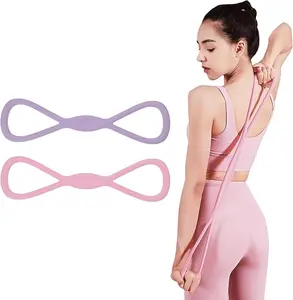 8-Shaped Resistance Band, Elastic Band for Home Exercise, Arm, Back, Chest, Shoulder, Legs & Yoga Stretching, Ideal for Home & Gym Daily Use