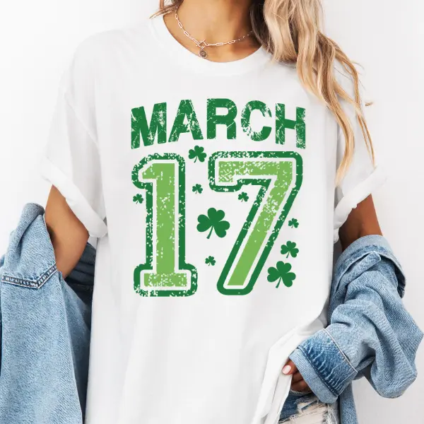 Distress March 17 Comfort Color Shirt, Women Graphic Trendy Tshirt,St Patty Graphic Shirts,Women Oversized tops