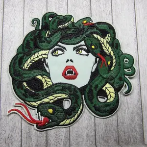 Snake Patch,Medusa Patch,Myth Of Olympus Patch,Embroidered Patch,Sew On Patch,Iron On Patch,Patch For Backpack,For Jacket,For Hat,Punk Patch Embroidered Patches