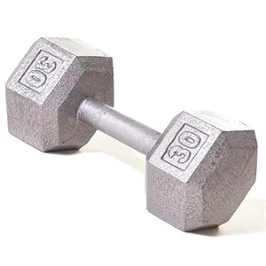 Hex Dumbbell, 30 lbs Single Weight with Ergonomic Straight Handle, Knurled for Secure Grip, Ideal for Strength Training, Knurled Handles, Dumbbells