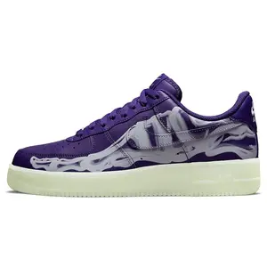 Nike Air Force 1 Low 'Purple Skeleton' Men's Classic Low-Top Sneaker Bold Purple & White Durable Leather Upper Cushioned Midsole Iconic Air Sole Unit All Seasons