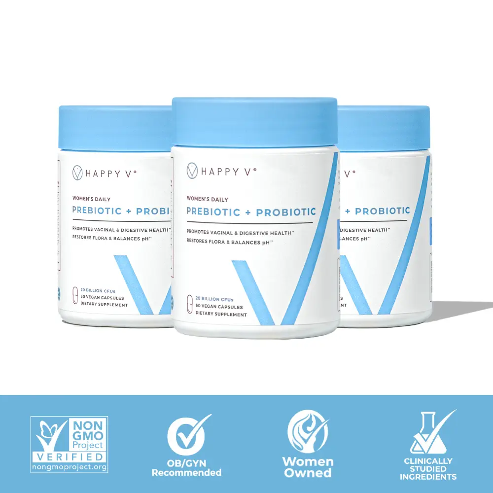 Happy V Prebiotic & Probiotic 3-Pack Bundle TT - Capsules for Optimum Health & Edible Supplement, Vegan, Buy 2 Get 1 Free, Healthcare & Fitness Happy V Prebiotic & Probiotic 3-Pack Bundle TT - Capsules for Optimum Health & Edible Supplement, Vegan, Buy 2 Get 1 Free, Healthcare & Fitness