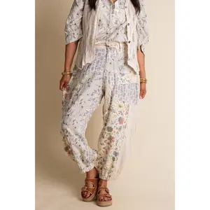 Textured Bloom Floral Joggers