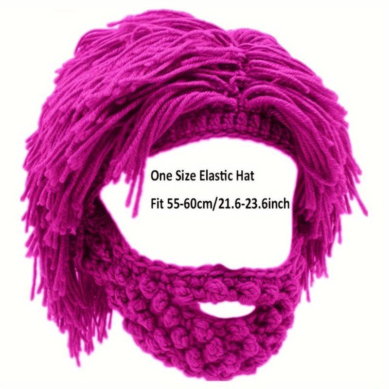 Funny Knitted Beard Hat Wig Beanie . Rasta Ski Mask. Winter Warm Balaclava. Gag Gift for Men. Halloween Christmas Party Costume.