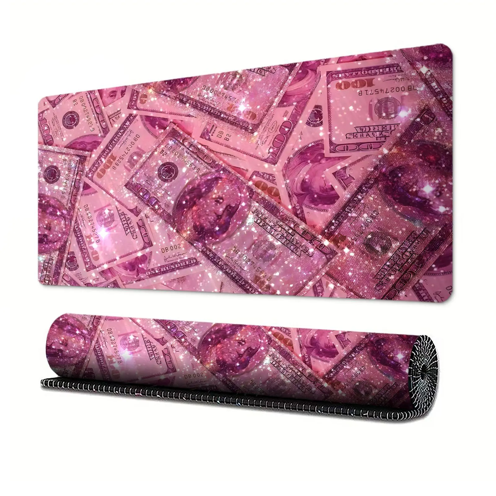 Pink Dollar Pattern Mouse Pad, 1 Count Large Mouse Pad with Non-slip Rubber Base, Mouse Mat for Gaming & Office Use, Gaming Mousepad