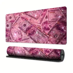 Pink Dollar Pattern Mouse Pad, 1 Count Large Mouse Pad with Non-slip Rubber Base, Mouse Mat for Gaming & Office Use