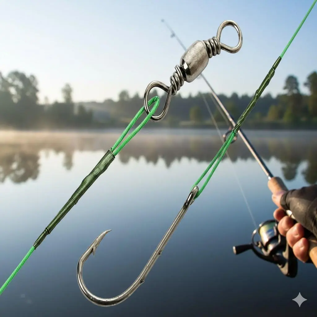 Anti-Tangle Fishing Leader Kit with Swivels, 50lb High Strength, 3 Colors, 20pcs Saltwater Freshwater Rig, Corrosion Resistant Wire, Fishing Tackle Set