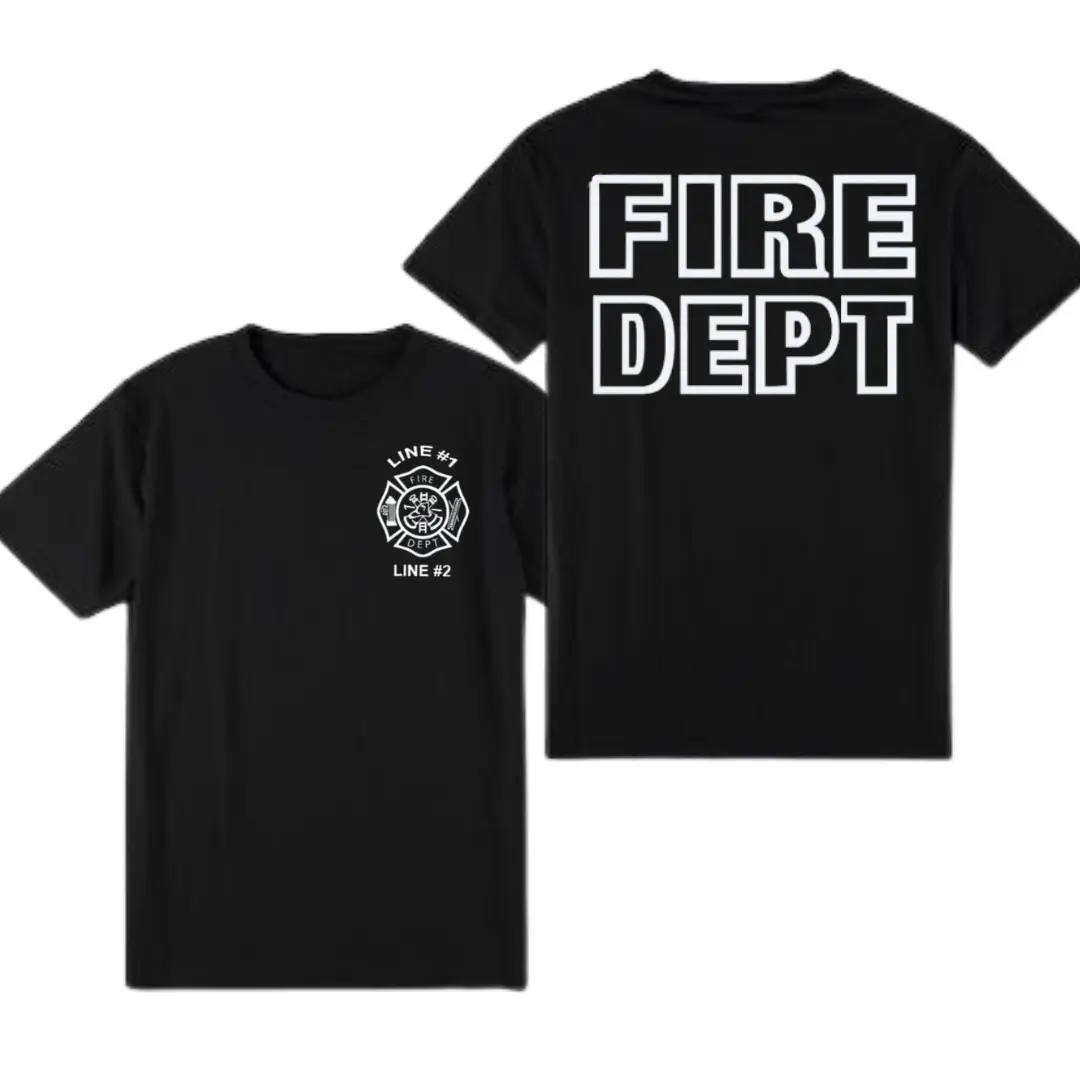 Fire Dept Shirt, Custom Fire Department Line T-Shirt, Firefighter Station Tee, Fireman Work Shirt, First Responder Shirt