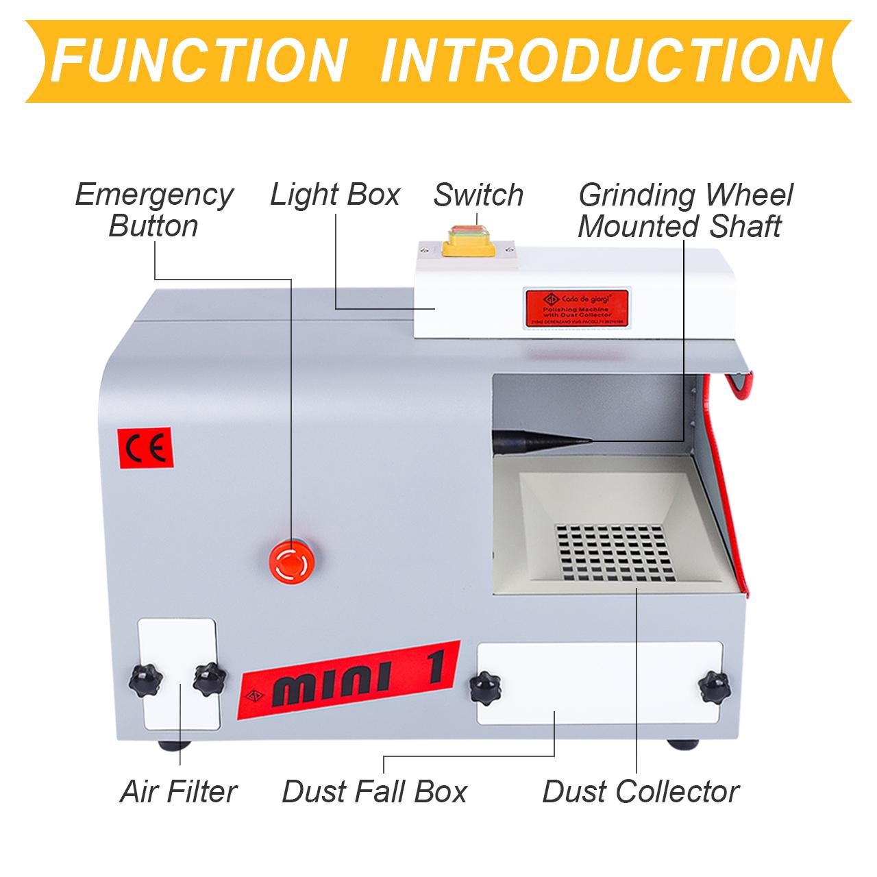 370W 2800RPM Mini 1 Jewelry Polishing Machine with Dust Collector - Professional Bench Polisher for Jewelry Making, Metal Buffing & Repair