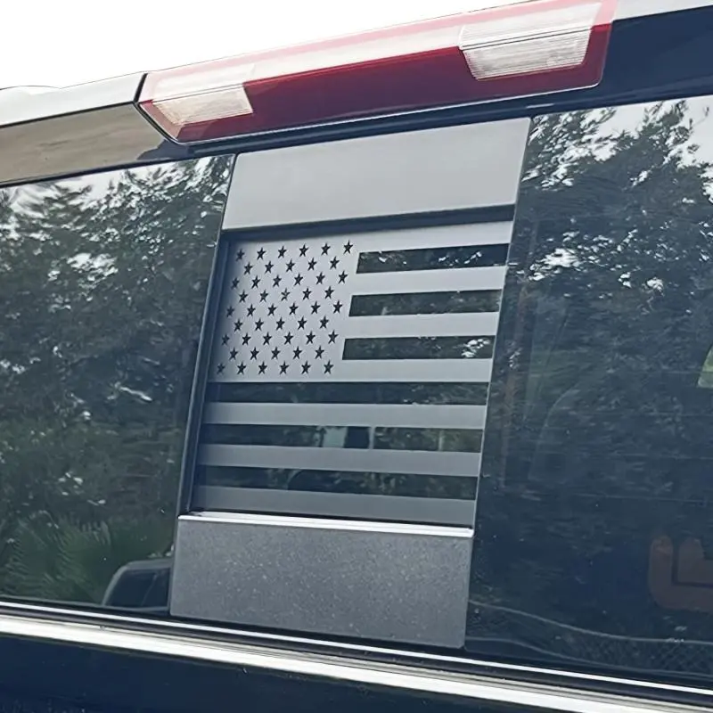 American Flag Pattern Car Rear Window Sticker, Self Adhesive Automotive Decal, Car Exterior Decoration Accessories for Ford F150 F250 F350 (2015-2023)