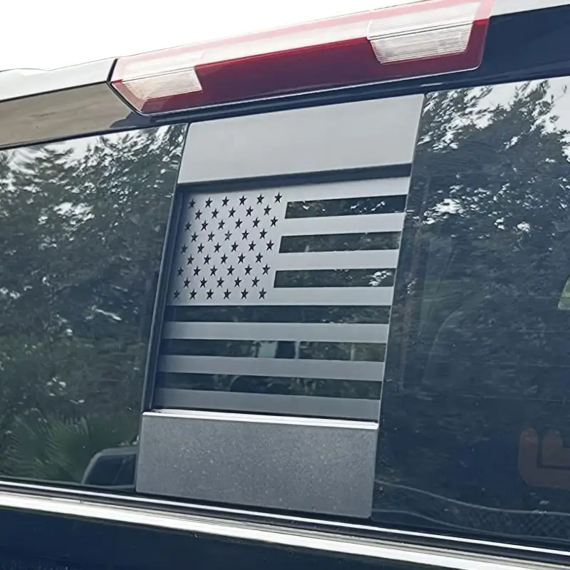 American Flag Pattern Car Rear Window Sticker, Self Adhesive Car Rear Window Decal, Car Exterior Decoration Accessories for Ford F150 F250 F350 (2015-