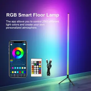 360° RGB LED Floor Lamp with Music Sync, App & Remote Control, Smart Ambient Standing Light for Living Room, Bedroom & Gaming Room (USB Powered)