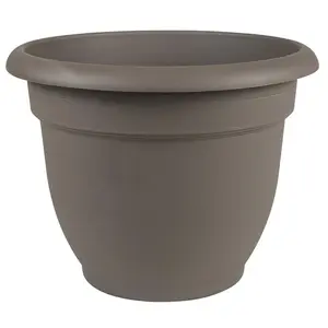 212 MAIN Bloem 10 in. Bell-Shape Ariana Planter, All-Weather, with Self-Watering Grid, Peppercorn