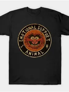 100 Cotton Emotional Support Animal T-Shirt-Fun Graphic Design Casual Round Neck Super Soft Breathable for Everyday Wear or Easy Travel Perfect Gift for Animal Lovers, Friends and Family-For All Casual Occasions Comfortable All-Match Local Warehouse Deliv