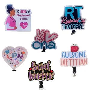 Ameik Amour Healthcare Worker ID Name Badge for Hospital Worker Badge Reel Badge Holder Name Tag Identification Badge African American Nurse Badge Holder Respiratory Therapist Dietician CNA RN Social Worker LPN