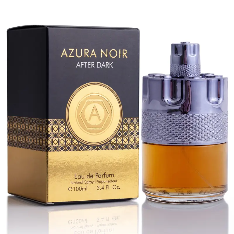 Urban Collection Azura Noir After Dark Eau de Parfum - Sultry Men's Bold, Seductive Scent with Captivating Impression (Cinnamon, Cedarwood, Leather Notes), 3.4 oz/100ml, Adults, Evening Wear, 24-Month Shelf Life, Single Bottle Signature Scent
