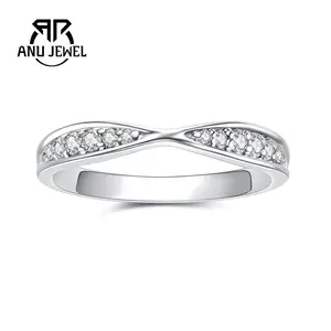 AnuJewel Bow Tie Style Round Cut Ring 1.7MM Moissanite Engagement ring 925 Sterling Silver Ring Valentine's Day Gift For Women Ring Jewelry With Certificate