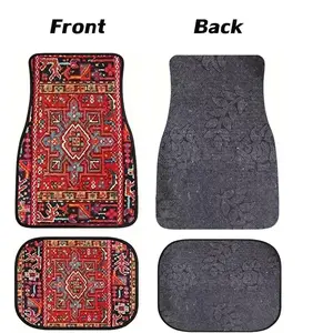 Turkish Design 4 Piece Car Floor Mat Set Non-Slip Rugs Stain Resistant All Weather Protection for Cars Trucks SUVs Heavy Duty Universal Fit