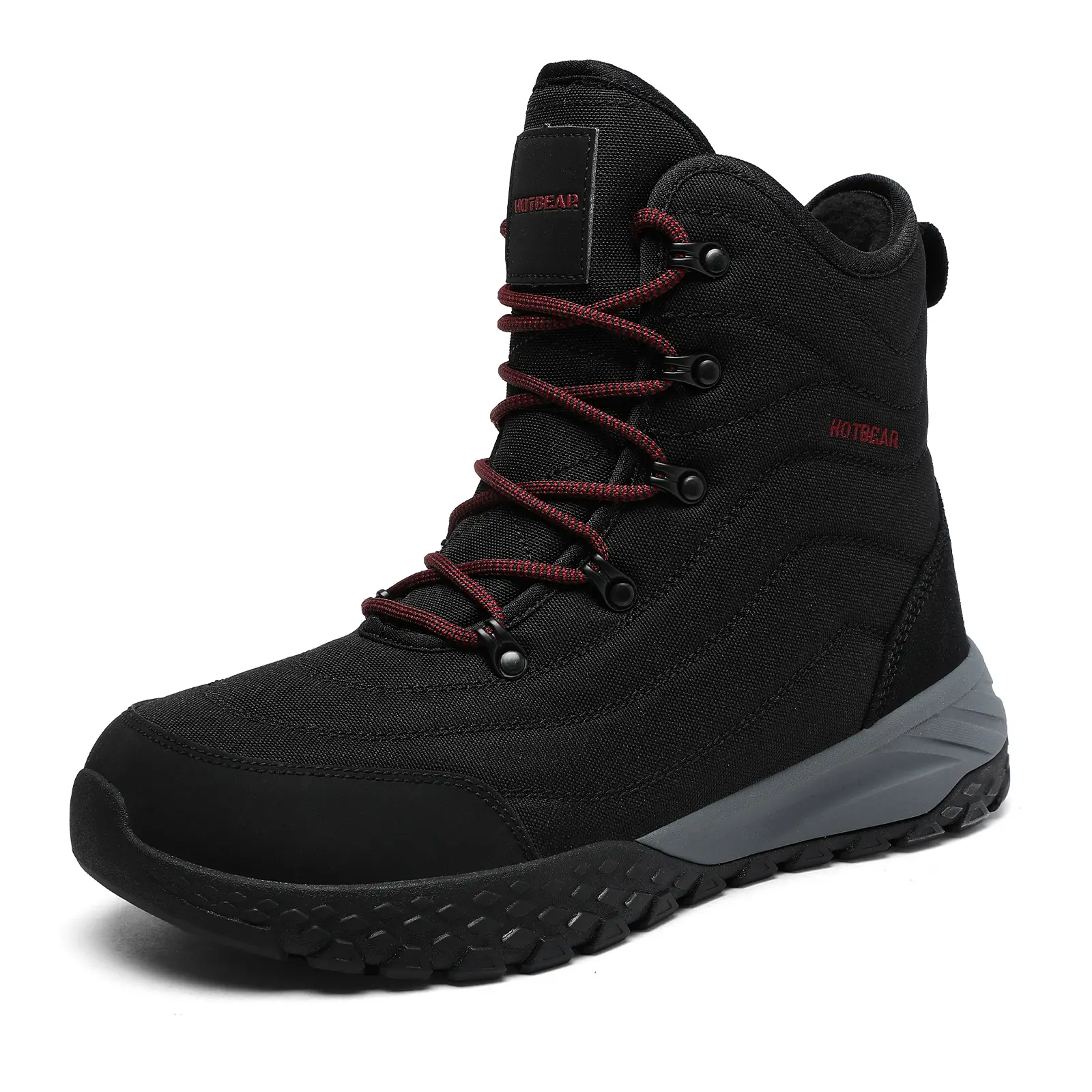 Hotbear Men's warm winter snow boots with wide toe cap, anti-slip outsole, orthotic and arch support
