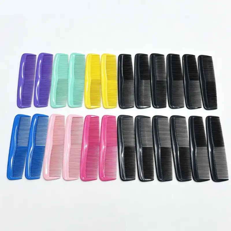 12 Pcs/Set Travel-Ready Plastic Pocket-Size Hair Combs, Lightweight Fine-Tooth Antistatic Detangling Combs for Business Trips & Vacations, Suitable for All Hair Types, 6 Colours Including Black