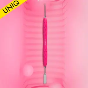 Manicure pusher with silicone handle “Gummy” UNIQ 11 TYPE 1 (flat straight pusher + ring)