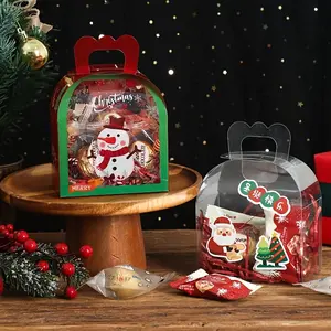 Christmas Cookie Packaging Box Transparent Handheld Exquisite Packaging Snowflake Crisp Cookie Candy Chocolate Box, Winter Small Gift Essential, Christmas Thanksgiving Decoration