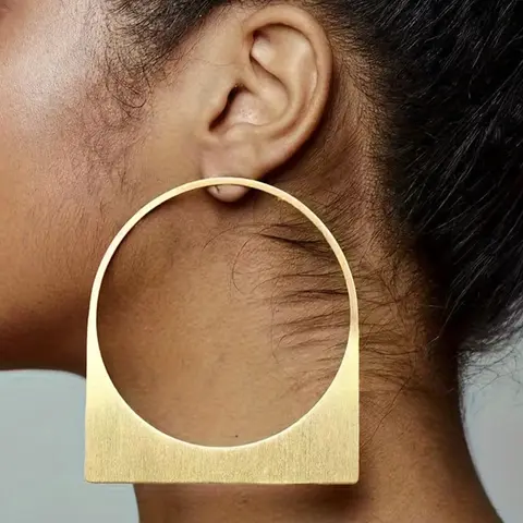 Geometric Design Women's Minimalist Style Earrings, Statement Minimalist Hoops, Hoop Earrings, Casual Alloy Ear Jewelry for All Seasons, Perfect for Daily Wear, Ideal Gift