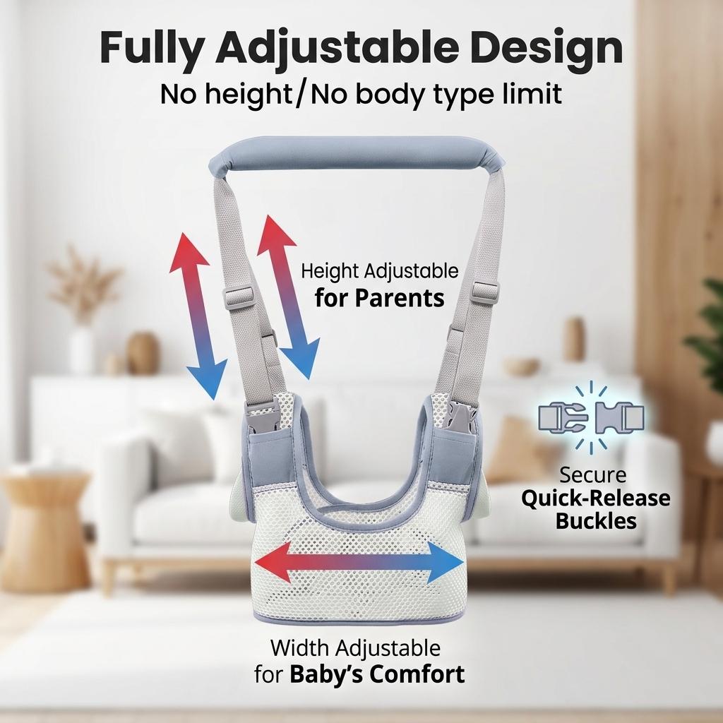  Baby Toddler Walking Harness Backpack, Breathable Anti-Fall Anti-Scratch Walk Assistant, Adjustable Soft Wings Handheld Protective Baby Walking Leash